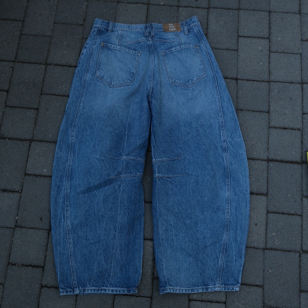 Free People We The Free Good Luck Mid Rise Barrel Jeans Baggy Denim 29 (31"x26")